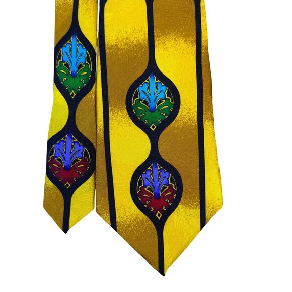 Ruch Limbaugh No Boundaries Collections Yellow Multicolor Silk Patterned Tie - Picture 3 of 7
